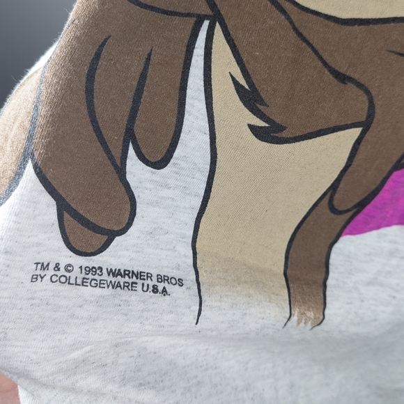 Vintage College Wear 1993 Warner Bros Looney Tunes Wile E Coyote sleep shirt OS - Picture 3 of 6